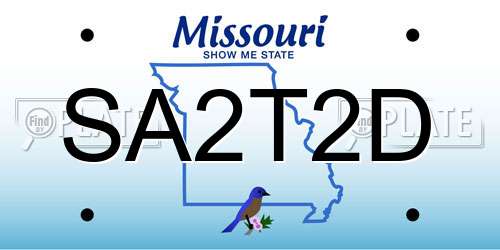 SA2T2D Missouri License Plate