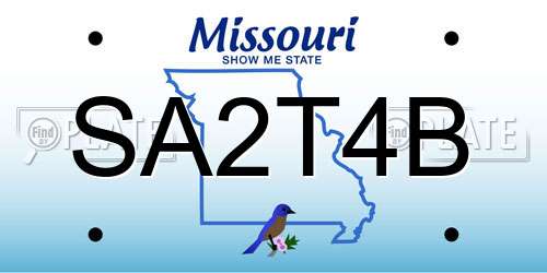 SA2T4B Missouri License Plate