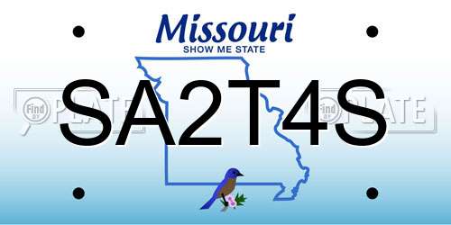 SA2T4S Missouri License Plate