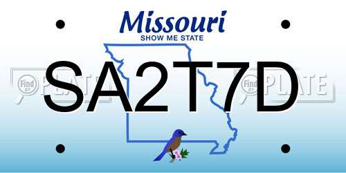 SA2T7D Missouri License Plate