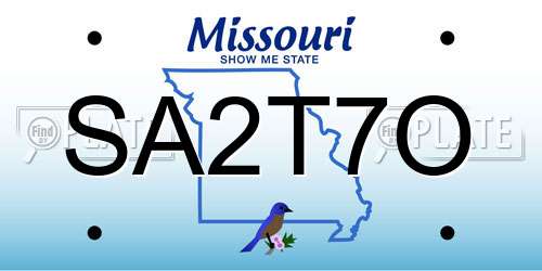 SA2T7O Missouri License Plate
