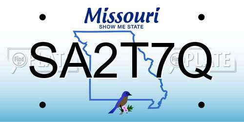 SA2T7Q Missouri License Plate