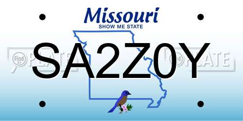 SA2Z0Y Missouri License Plate