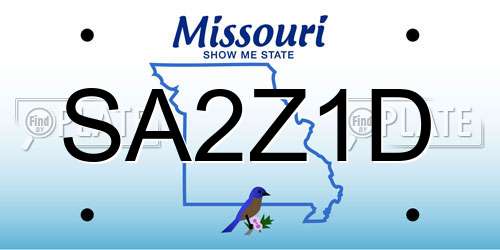 SA2Z1D Missouri License Plate