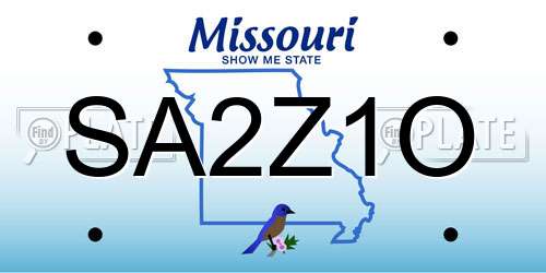 SA2Z1O Missouri License Plate