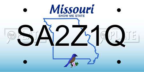 SA2Z1Q Missouri License Plate