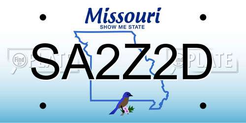 SA2Z2D Missouri License Plate