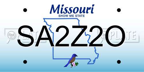 SA2Z2O Missouri License Plate