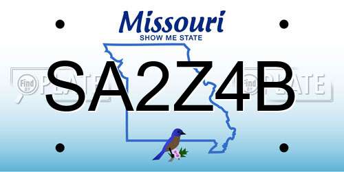 SA2Z4B Missouri License Plate