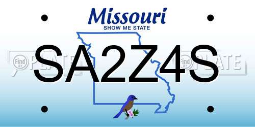 SA2Z4S Missouri License Plate