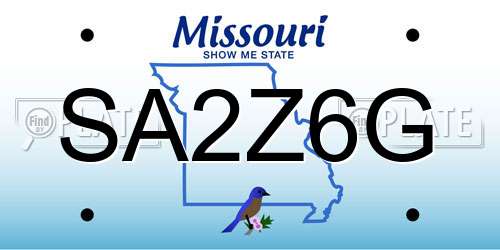 SA2Z6G Missouri License Plate