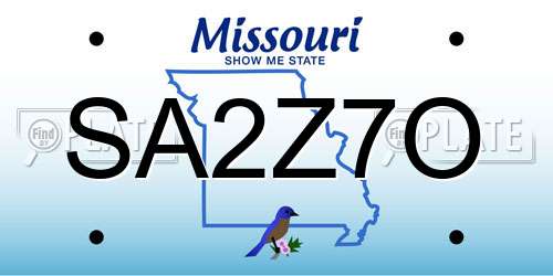 SA2Z7O Missouri License Plate
