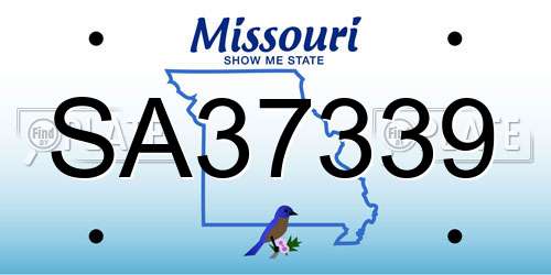 SA37339 Missouri License Plate