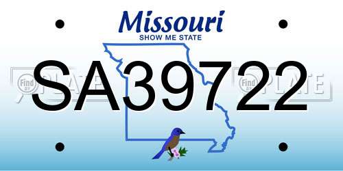 SA39722 Missouri License Plate
