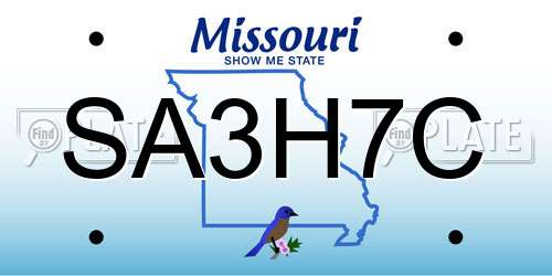 SA3H7C Missouri License Plate