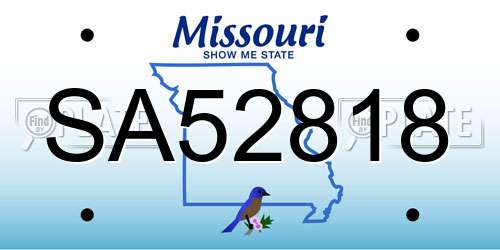 SA52818 Missouri License Plate