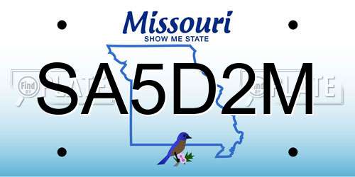 SA5D2M Missouri License Plate