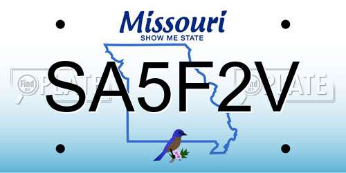 SA5F2V Missouri License Plate