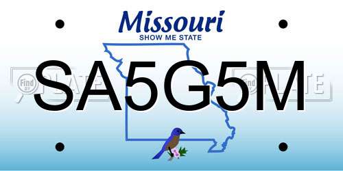 SA5G5M Missouri License Plate