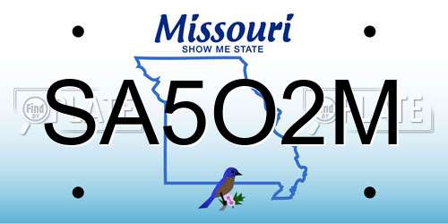 SA5O2M Missouri License Plate