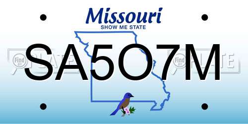 SA5O7M Missouri License Plate