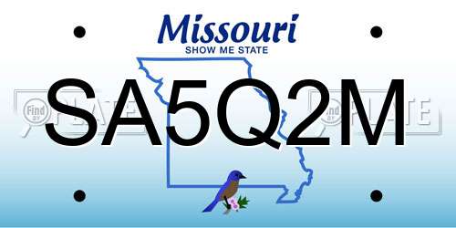 SA5Q2M Missouri License Plate