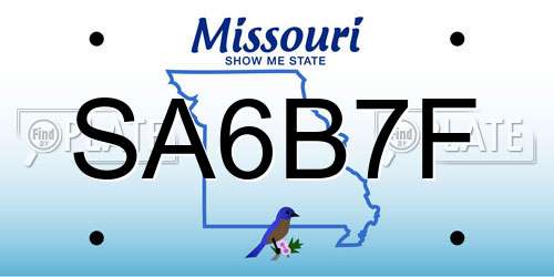 SA6B7F Missouri License Plate