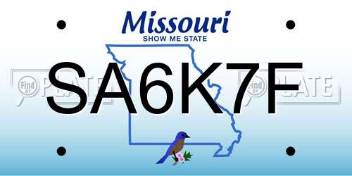 SA6K7F Missouri License Plate