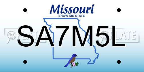SA7M5L Missouri License Plate