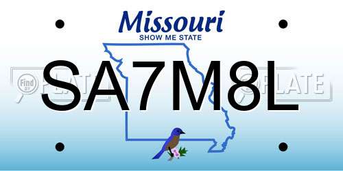 SA7M8L Missouri License Plate