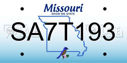 SA7T193 Missouri License Plate