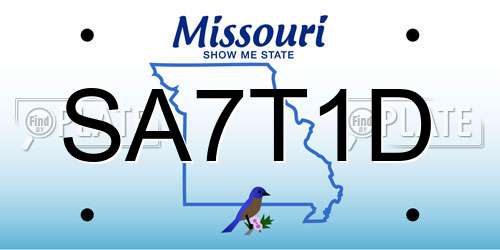 SA7T1D Missouri License Plate