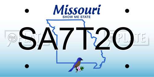 SA7T2O Missouri License Plate