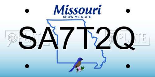 SA7T2Q Missouri License Plate
