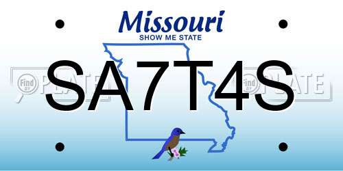 SA7T4S Missouri License Plate