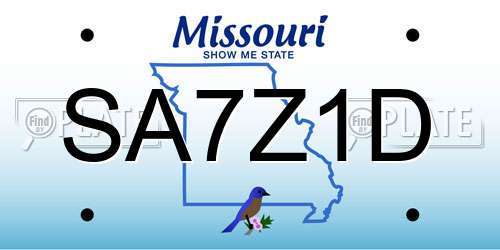 SA7Z1D Missouri License Plate