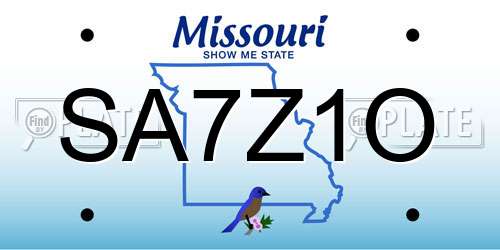 SA7Z1O Missouri License Plate