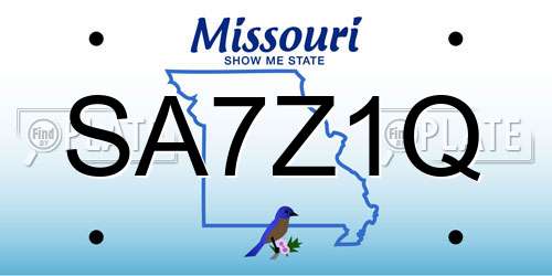 SA7Z1Q Missouri License Plate