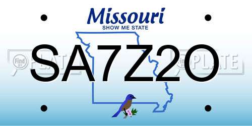 SA7Z2O Missouri License Plate