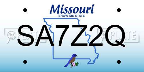 SA7Z2Q Missouri License Plate
