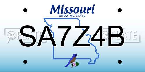 SA7Z4B Missouri License Plate