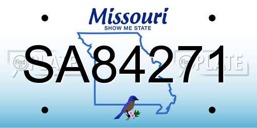 SA84271 Missouri License Plate