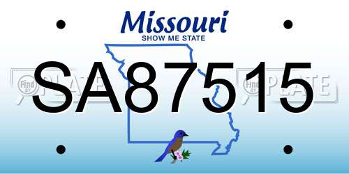 SA87515 Missouri License Plate