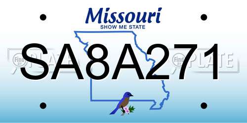 SA8A271 Missouri License Plate