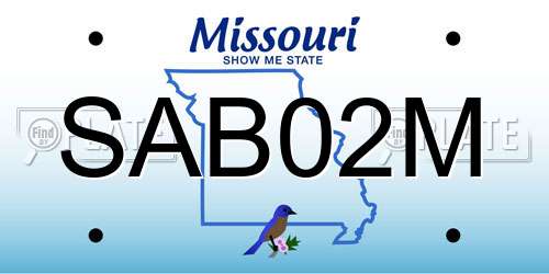 SAB02M Missouri License Plate