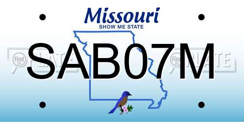 SAB07M Missouri License Plate