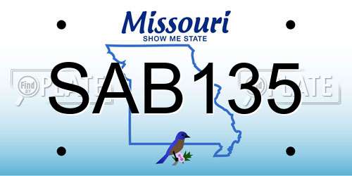 SAB135 Missouri License Plate