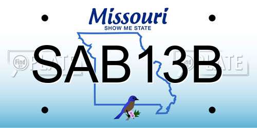 SAB13B Missouri License Plate