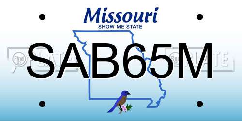SAB65M Missouri License Plate