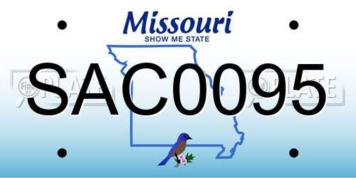 SAC0095 Missouri License Plate